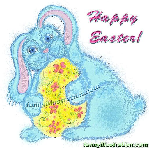 happy easter bunny. unny-happy-easter-postcard.