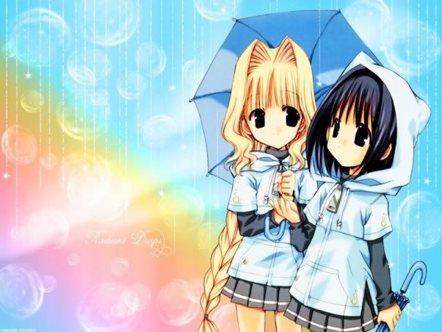 2 cute lil aniem girls -umbrella- fwends Pictures, Images and Photos