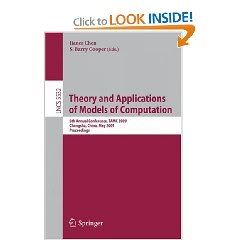 Theory and Applications of Models of Computation (Lecture Notes in Computer Science)