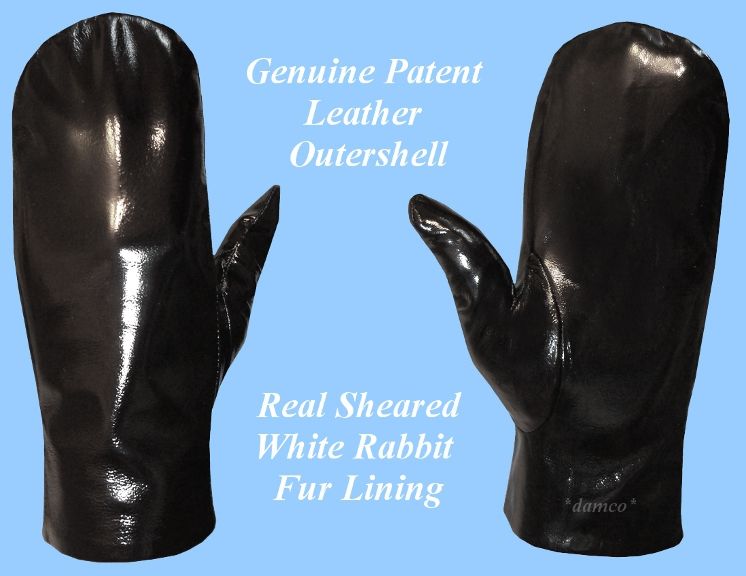 men's rabbit fur lined mittens