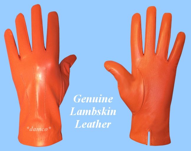 NEW MENS size 8.5 GENUINE ORANGE LAMBSKIN LEATHER DRESS GLOVES with SILK LINING | eBay NEW MENS size 8.5 GENUINE ORANGE LAMBSKIN LEATHER DRESS GLOVES with SILK LINING | eBay