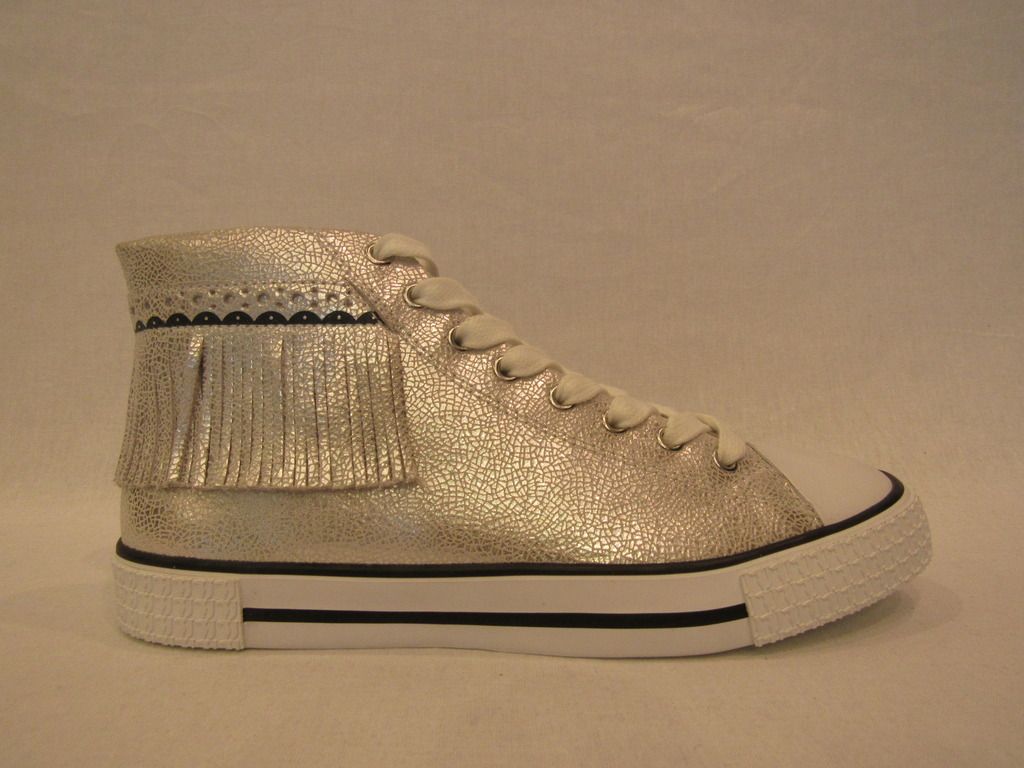 Dettagli su TRUSSARDI 79S514 scarpa donna sneackers alta in pelle colore argento con frangia Dettagli su TRUSSARDI 79S514 scarpa donna sneackers alta in pelle colore argento con frangia